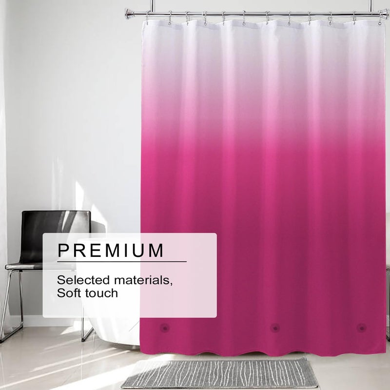 TIKABC Red Shower Curtain Liner, 4G PEVA Shower Liner, Plastic Peva Waterproof Shower Curtains, 72x72 inch with Grommet Holes 3 Magnetic Weights - Image 2